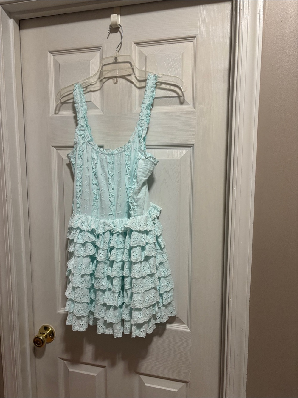 Mint Eyelet Ruffle Sundress